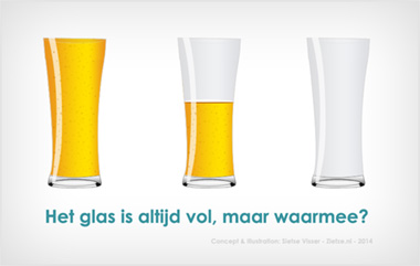 Het glas is altijd vol, maar waarmee?