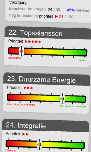 Voorbeeld kiezen op onderwerp