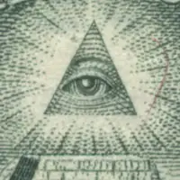 Een oog zweven boven de piramide (zoals afgedrukt op een US dollar biljet)